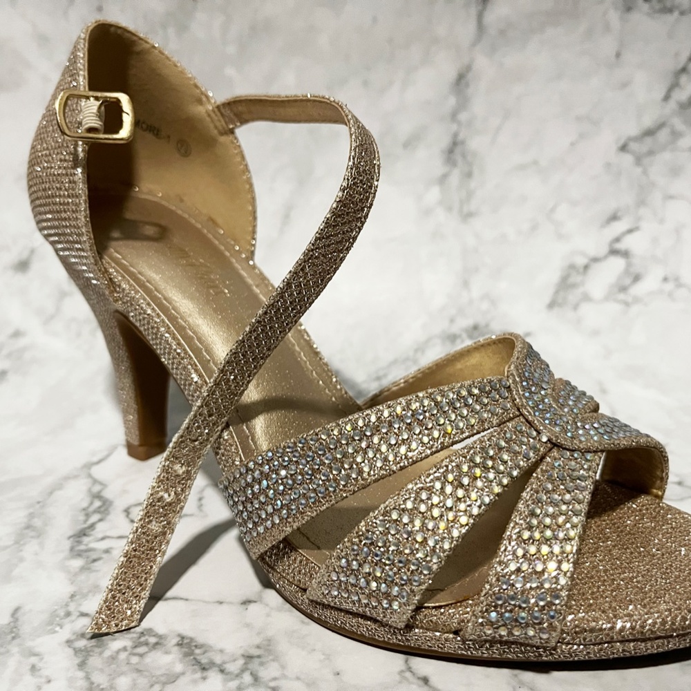 Rhinestone Dress Heel Sandals - Picture 6 of 9